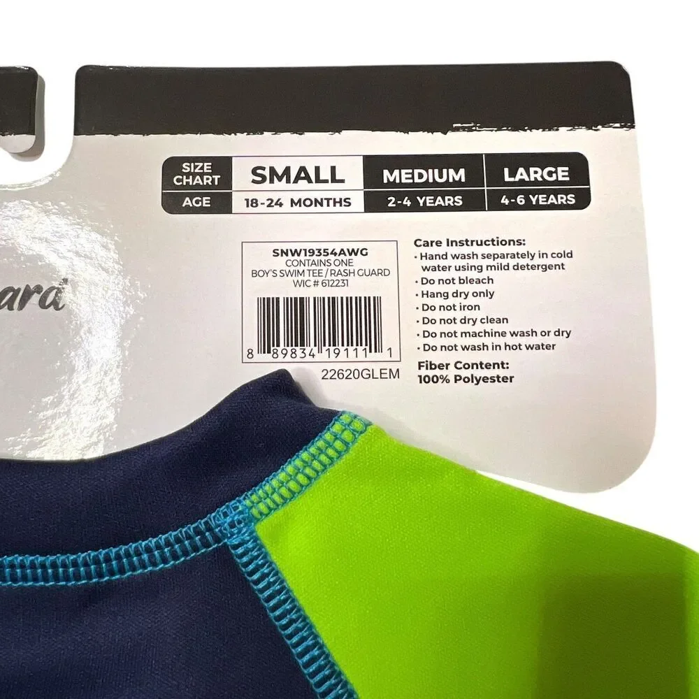 Sun‎ Smart Boy's Rash Guard Swim Tee UPF 50+ Surf Car Graphic 18-24 (Months) S